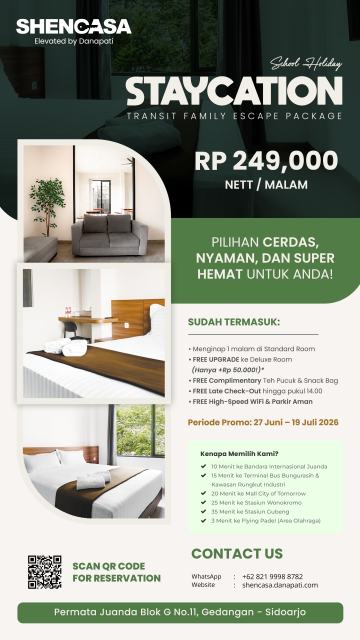 SCHOOL HOLIDAY STAYCATION – Transit Family Escape Package Rp249.000 Nett/Malam